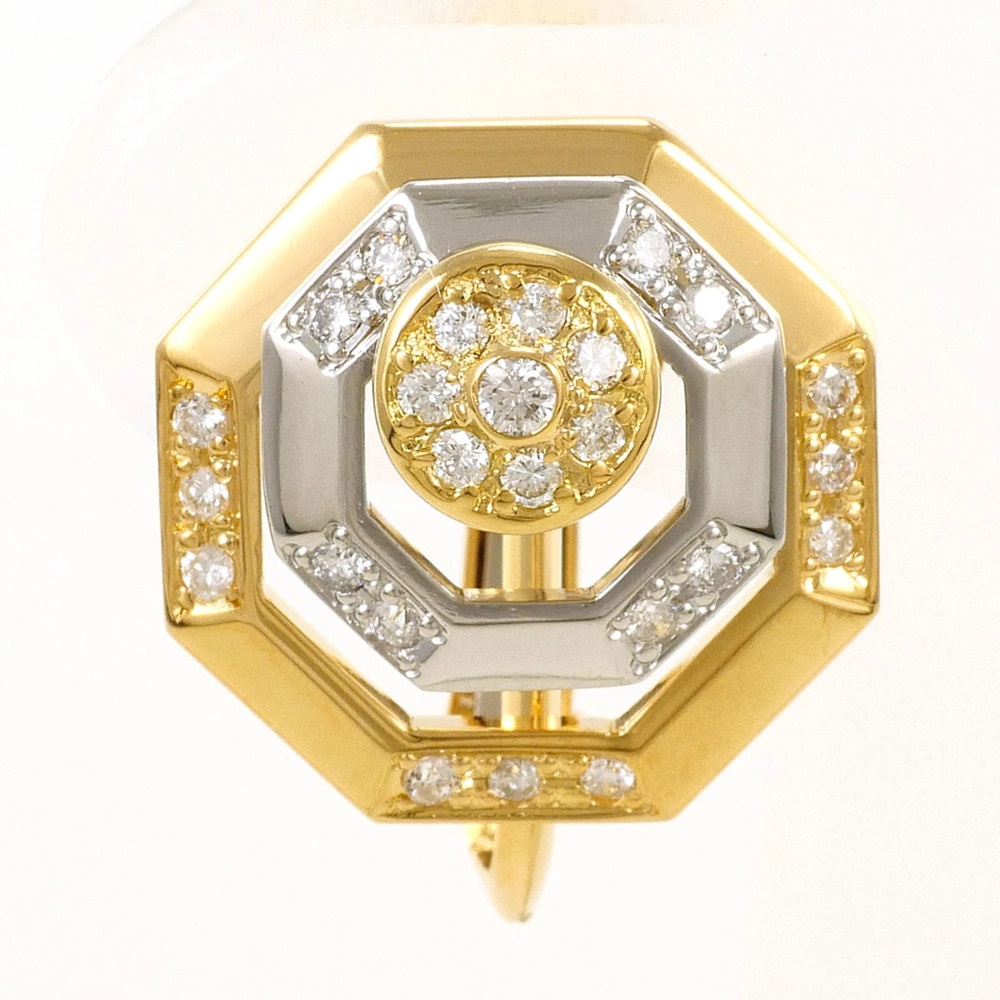 PT900 Platinum 18K YG Yellow Gold Earring (Single Earring) with 0.30ct Diamon...